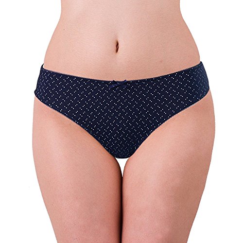 ABClothing Womens Soft Cotton Black Low Rise Bow Bikini Unberwear Paquete de lencería de 6 XL Negro