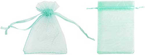 Abn 100 uds.Bolsas de Organza de 7x9 cm Bolsas de Regalo con cordón Bolsas de Organza para Regalos de Boda Bolsas de joyería Bolsas de Envoltura para muestras, Azul Tiffany, 7x9 cm, 100 uds