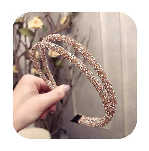 Accessorie 2020 Fashion Rhinestone Hair Band Mujeres Full Diamond Super Flash Brillante Doble Cristal Lateral Diadema Accesorios para el Cabello - 3-