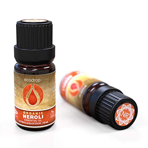 Aceite esencial de neroli con el certificado ecológico COSMOS, 100% puro y grado terapéutico para aromaterapia, con libro electrónico de regalo, 10 ml (Citrus aurantium)