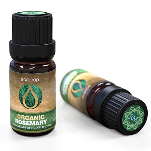 Aceite esencial de romero, con el certificado ecológico COSMOS, 100% puro, grado terapéutico español para aromaterapia, masajes, difusores, con libro electrónico de regalo, 10 ml