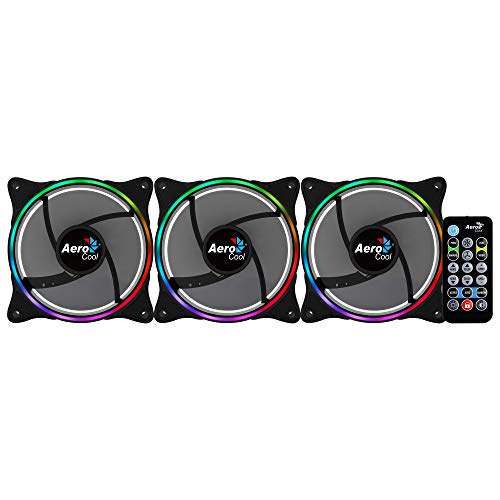 Aerocool ECLIPSE, 3 ventiladores, iluminación RGB, aspas curvas, antivibración