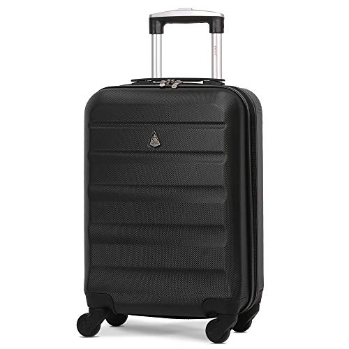 Aerolite ABS Maleta Equipaje de Mano Cabina rígida Ligera con 4 Ruedas, 55cm (Negro)