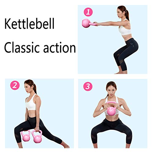 Ailj Kettlebell Rosa Fitness Pesas Rusa 5/10LB para Gimnasio En Casa Y Entrenamientos En Casa, Entrenamiento Cruzado, Levantamiento De Pesas Y Quema De Grasa (Color : Pink-10lb)