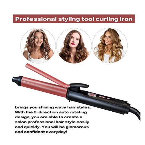 aiyu Tiza para el Cabello Maquillaje 9mm Tenaza Profesional rizador de IC Belleza Estilo Herramientas Rizado Artefacto automática Rizado Pelo Versátil (Color : Black, Plug Standard : EU)