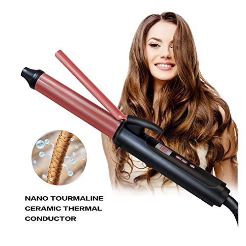 aiyu Tiza para el Cabello Maquillaje 9mm Tenaza Profesional rizador de IC Belleza Estilo Herramientas Rizado Artefacto automática Rizado Pelo Versátil (Color : Black, Plug Standard : EU)