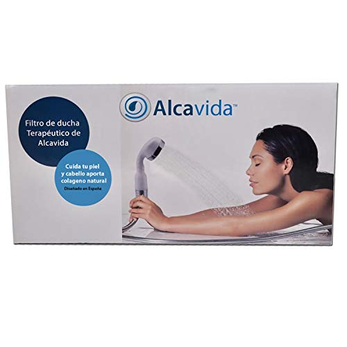 Alcavida- filtro para la ducha purifica y absorbe las impurezas del agua como cloro, cal, bacterias residuos orgánicos y aporta colageno y vitamina c