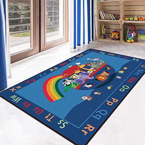 Alfombra Infantil Bebé Juegos Habitación,No-tóxico Niños Alfombrilla para bebés,Cartas Educación Animales interesantes para navegar ecológica Soft,tamaños:1.4×2M