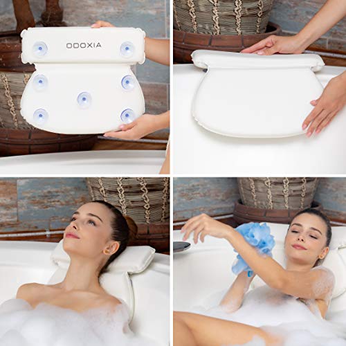 Almohada de Baño Para Tina| Soporte de Cojín para Cuello, Hombros y Cabeza| Con Ventosas Antideslizantes | Almohadas Impermeables para Jacuzzi, Bañera y Spa