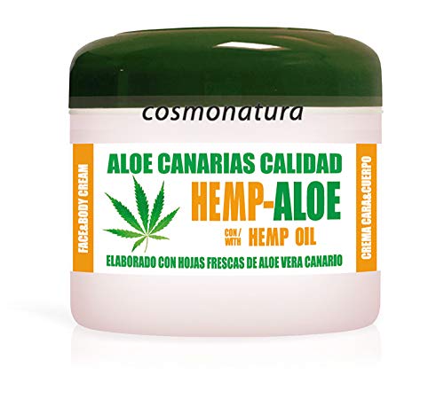 Aloe Canarias Crema Hidratante Corporal y Facial con Aceite de Cáñamo y Aloe Vera 100% 300 ml