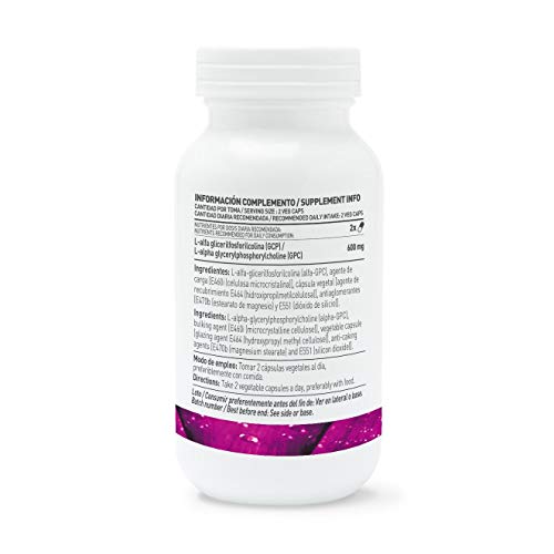 Alpha-GPC de HSN | 300mg de L-Alfa-Glicerilfosforilcolina | Suministro 2 Meses | Fuente de Colina | Máximo Rendimiento Cognitivo | Vegano, Sin Gluten, Sin Lactosa, 120 Cápsulas Vegetales