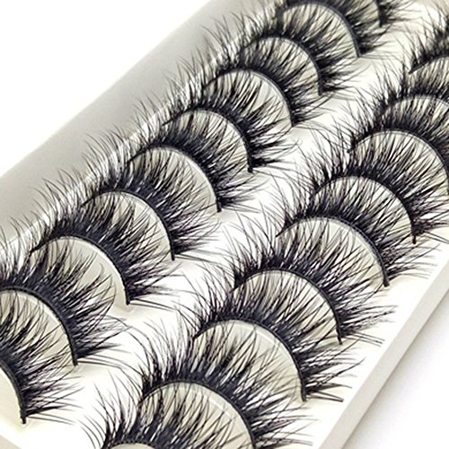 Amaza 20 Pares Pestañas Postizas Naturales 3D Extensión Maquillaje con Pestañas Postizas Aplicador (Negro)