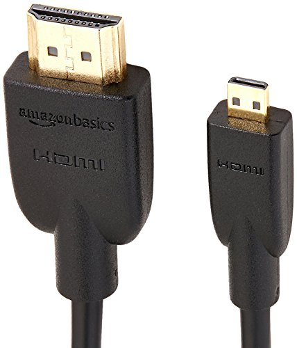 AmazonBasics - Cable adaptador Micro HDMI a HDMI - 1,83 m (estándar más reciente)