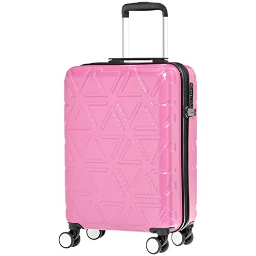 AmazonBasics - Maleta rígida «hardside» Pyramid, con ruedas - 55 cm, Rosa