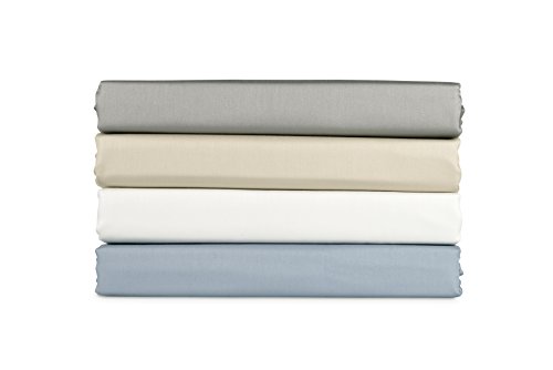 AmazonBasics - Sábana bajera ajustable (algodón satén 400 hilos, antiarrugas) Gris - 160 x 200 x 30 cm