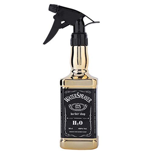 ANGGREK Botella de Spray para el Cabello Peluquería Botella de Spray para barbero Whisky Squirt Bottle Mist Salon Herramientas para el Cabello Home Gardening Water Sprayer 500ml/16.9oz(Oro)