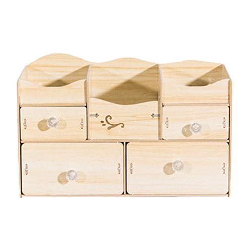 Anguang Creativo De madera Cosmético Escritorio Maquillaje Desmontable Colección Caja Almacenamiento Estilo 4