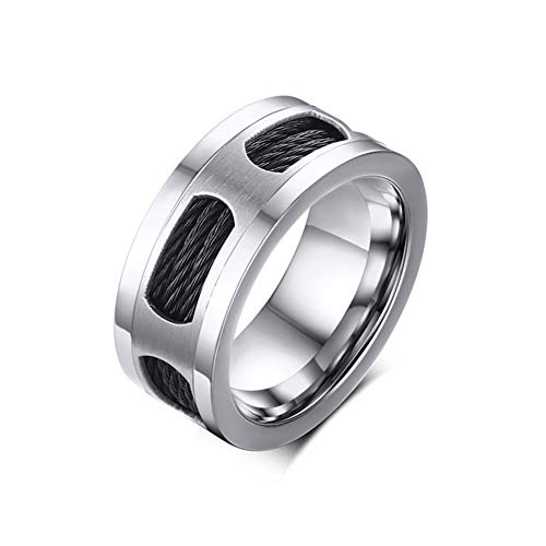 Anillo de acero inoxidable cepillado de 10 mm para hombre, estilo retro, para Navidad, Halloween, tendencia, 123, color, 38