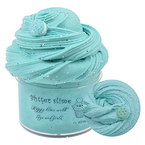 Arcilla Seca al Aire,Blue Sea Butter Fluffy Slime, Putty Soft Strechy Non-Sticky Blue Charm Butter Slime Supplies Stress Relief DIY Toy for Girls and Boys 7oz