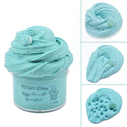 Arcilla Seca al Aire,Blue Sea Butter Fluffy Slime, Putty Soft Strechy Non-Sticky Blue Charm Butter Slime Supplies Stress Relief DIY Toy for Girls and Boys 7oz