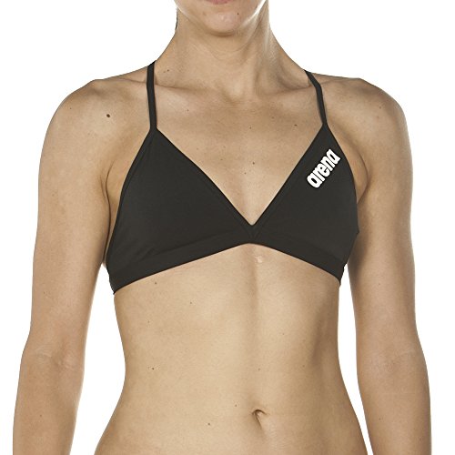 ARENA Solid Tie Back Top Braguita de Bikini, Mujer, Negro (Black/White), 42