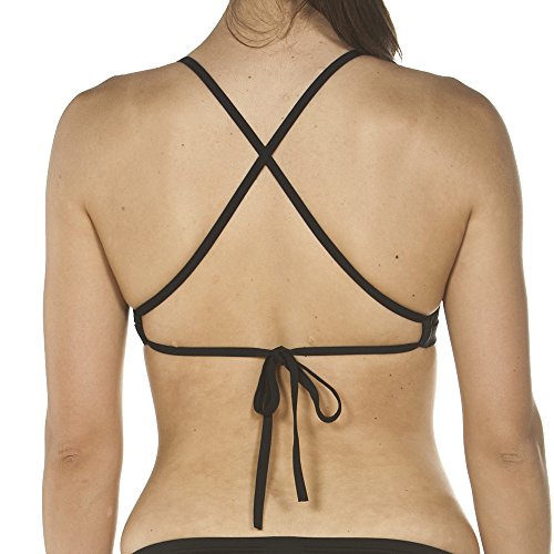 ARENA Solid Tie Back Top Braguita de Bikini, Mujer, Negro (Black/White), 42