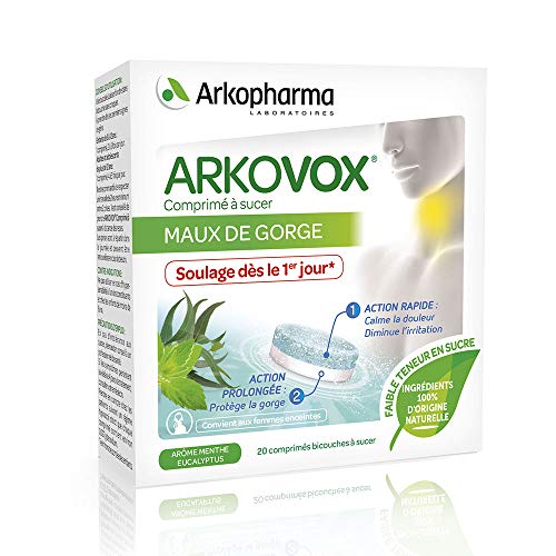 ARKOVOX DOLOR DE GARGANTA MENTA EUCALIPTO 20 COMPRIMIDOS