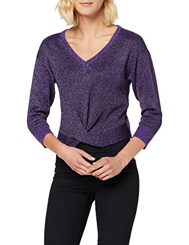 Armani Exchange Lurex Shiny V Neck suéter, (Morositas 1330), Small para Mujer