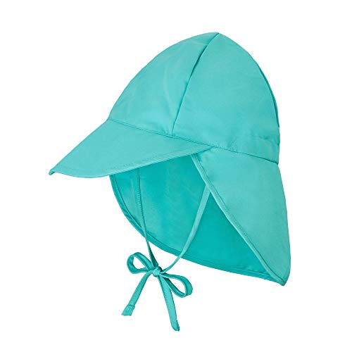 Atuka - Sombrero de sol unisex para bebé, transpirable, para la playa, gorro con bandas de sujeción y protección para la nuca, sombrero de verano lima 3-18 meses