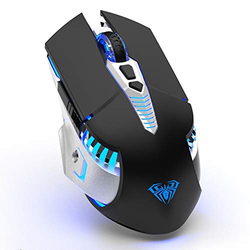 AULA SC200 Mouse InaláMbrico Para Juegos Con Bluetooth, BateríA Recargable Incorporada De 800 Mah, Efecto Luz RespiracióN RGB Computadora PortáTil Ratones