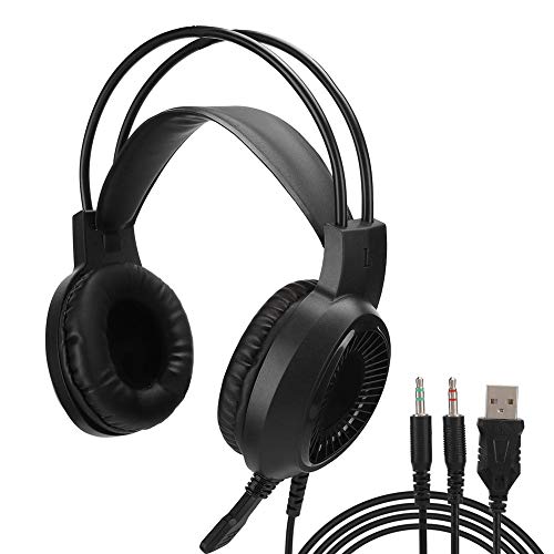 Auriculares para Juegos de 3,5 mm, Auriculares para Juegos Luminosos y Coloridos Auriculares para Juegos con Sonido Envolvente con cancelación de Ruido USB para PC portátil(Resplandor Colorido)