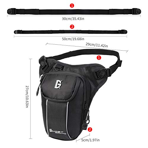 Bageek Bolso para Piernas, Bolsa Pierna Moto Motocicleta Bolso de Pierna Moto riñonera Bolsa De Pierna para Hombres Mujeres Bolsos de Oxford Impermeables de la Motociclet para Escalada Motocicleta