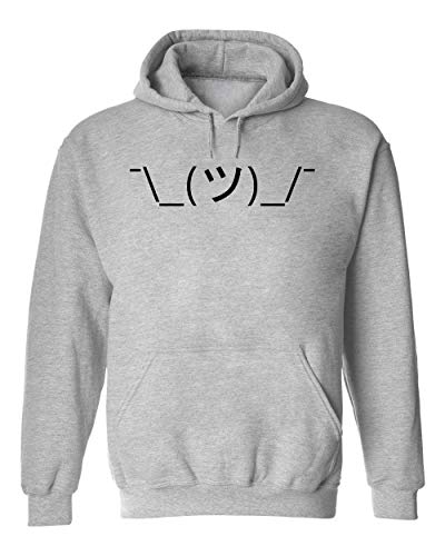 BakoIsland Shrug Emoticon Japanese Kaomoji Unisexo Sudadera con Capucha Suéter X-Large