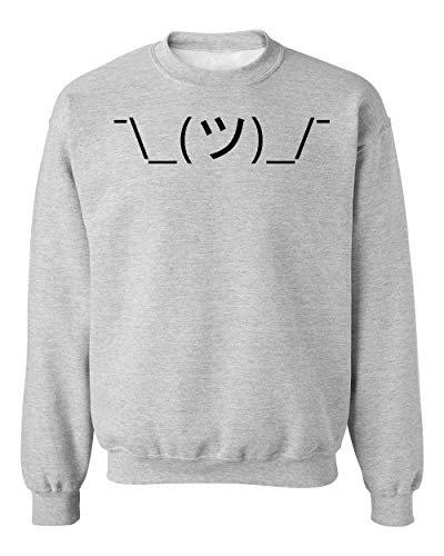 BakoIsland Shrug Emoticon Japanese Kaomoji Unisexo Sudadera Suéter Large