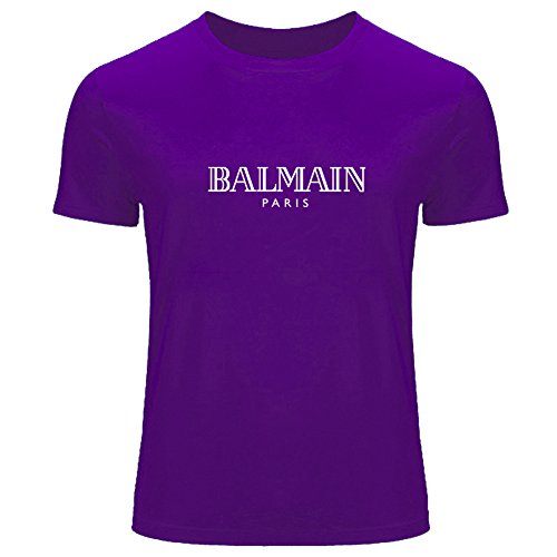 Balmain - Camiseta para hombre con el logotipo de Balmain impreso Morado morado Large