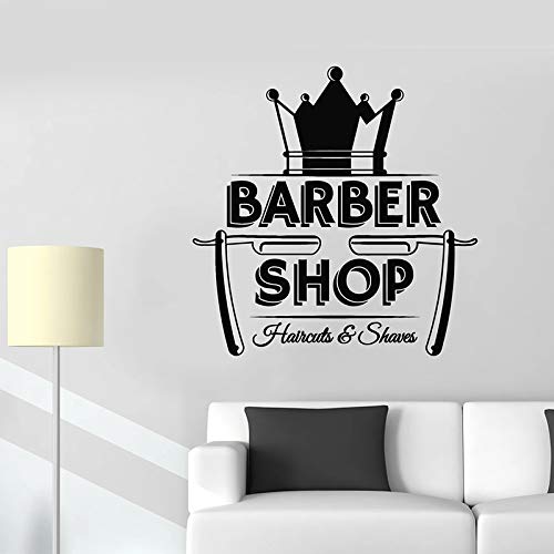 Barbería tatuajes de pared icono corte de pelo afeitado peluquería decoración de interiores puertas y ventanas pequeñas pegatinas papel tapiz de arte