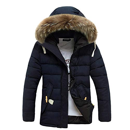 BaZhaHei Hombre Invierno Cazadoras De Plumas Calor Grueso Manga Larga Encapuchado Chaquetas Acolchado Hombre Inverno Chaqueta Acolchada con Capucha De Pelo Espesar Cálido para hoombre