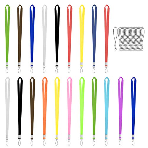 BELIOF 20 Pcs Cordón Correa de Cuello Oficina de Nailon para el Cuello Cordón de Oficina con 13 Colores Vivos Correa para el Cuello para Teléfonos Llaves Tarjetas de Identificación Tarjetas de Nombre