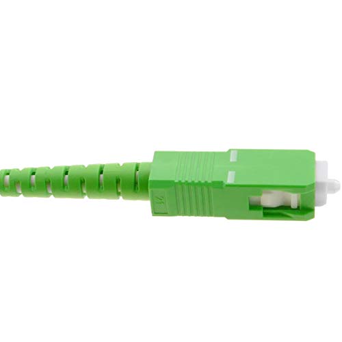 BeMatik FK84-VCES - Cable de Fibra óptica SC/APC a SC/APC (monomodo simplex 9/125, de 3 m) Color Blanco y Verde