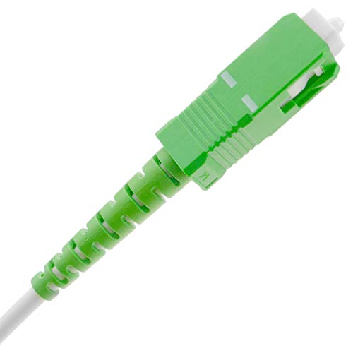 BeMatik FK84-VCES - Cable de Fibra óptica SC/APC a SC/APC (monomodo simplex 9/125, de 3 m) Color Blanco y Verde