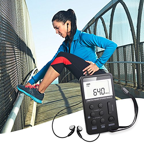 Benss Am/FM Pocket Radio Radio portátil Digital, Mini Radio pequeña con Auriculares y Recargable, para Correr, Caminar, Viajar y cocinar en casa, Regalo para Madre y Padre