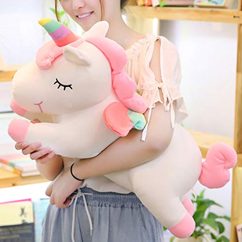 BESPORTBLE Peluche Juguete Almohada muñeca Unicornio Forma diseño arcoíris Color Lindo Adorable para niños niñas Blanco