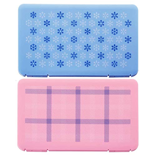 Beuya Colores sólidos Cajas de Almacenamiento para máscara desechable, Cajas para mascaras, Bolsa portátil de Almacenamiento de mascarillas (X6-2 Pcs)