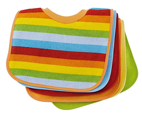 BIECO Paquete de 6 baberos babero bebé forrada con plástico, multicolor