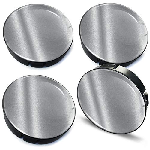 Biomar Labs® 4 x 60mm Universal Tapas de Rueda de Centro Color Plata Silver Tapacubos para Coche C 97