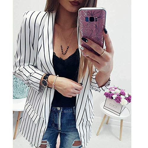 Blazer De Rayas De Chaqueta para Rayas Mujer A Mode De Marca Rayas para Mujer Traje De Chaqueta De Rayas Negras Y Blancas A Rayas Chaqueta De Traje De Cascada En La Promoción De Descuento