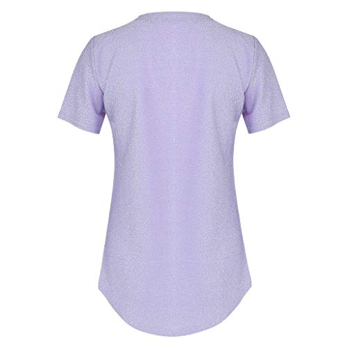 Blusas para Mujer,Lunule Blusas de Verano Camiseta Floja Ocasional de la Manga Corta de Mujer Blusas Tops de spakle de Bling Mujer de Elegante de Fiesta