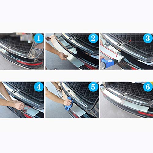 BNHHB Protector de Parachoques del Maletero del Coche para Nissan X-Trail X Trail T32 2014-2019, Accesorios de decoración de Acero Inoxidable Alféizar del Maletero Trasero automático