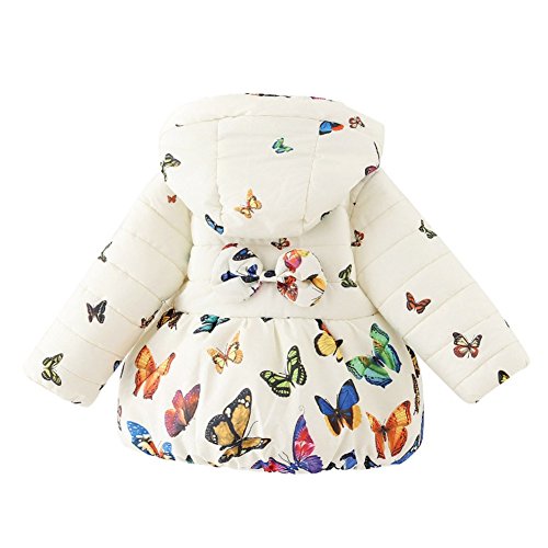 BOBORA Ropa De Invierno Nina De La Mariposa Bebe De Impresion De Dibujos Animados Moda Nina Abrigo De Algodon Engrosamiento Chaqueta