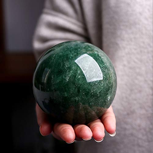 Bola de cristal claro como el cristal Verde natural cristalina de la fresa, la bola de cristal, bola de piedra raro de energía verde for curación de cristal, meditación, Adivinación, Feng Shui, Hecho